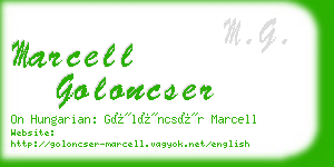 marcell goloncser business card